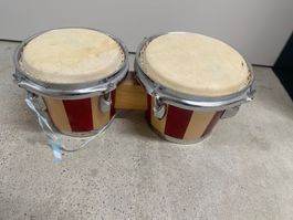 Bongotrommel Set naturfarben/rot guter Zustand