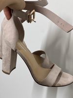Sandalen mit Absatz, hellrosa, Grösse 37