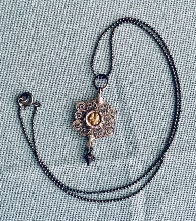 Antiker silberner Rosenkranzanhänger