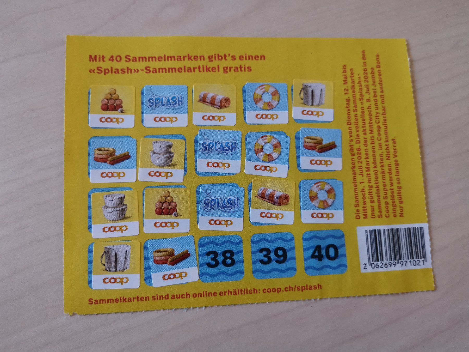 Coop Raccolte di bollini & punti: 37 Sammelmarken Splash – Nuovo (secondo la descrizione) da Dornach venduto da Hei50 1