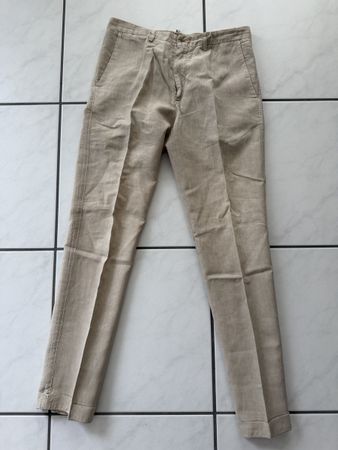 Leinenhose 120% Lino beige Grösse 46 100% Leinen