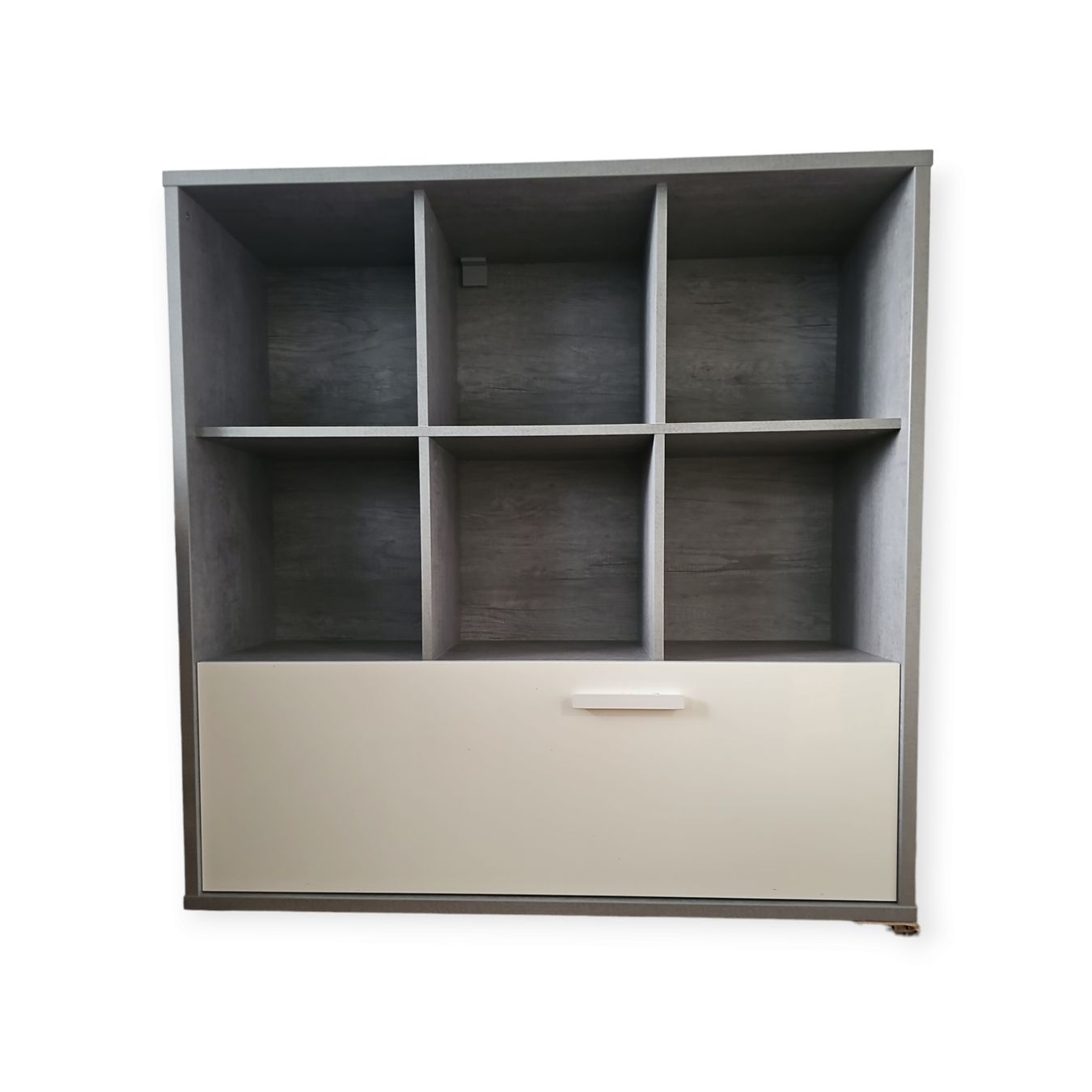 Pfister Mobili TV: Modernes Regal Starlight mit Schublade, grau/weiss – Usato da Langenthal venduto da SecondChanceShop 1