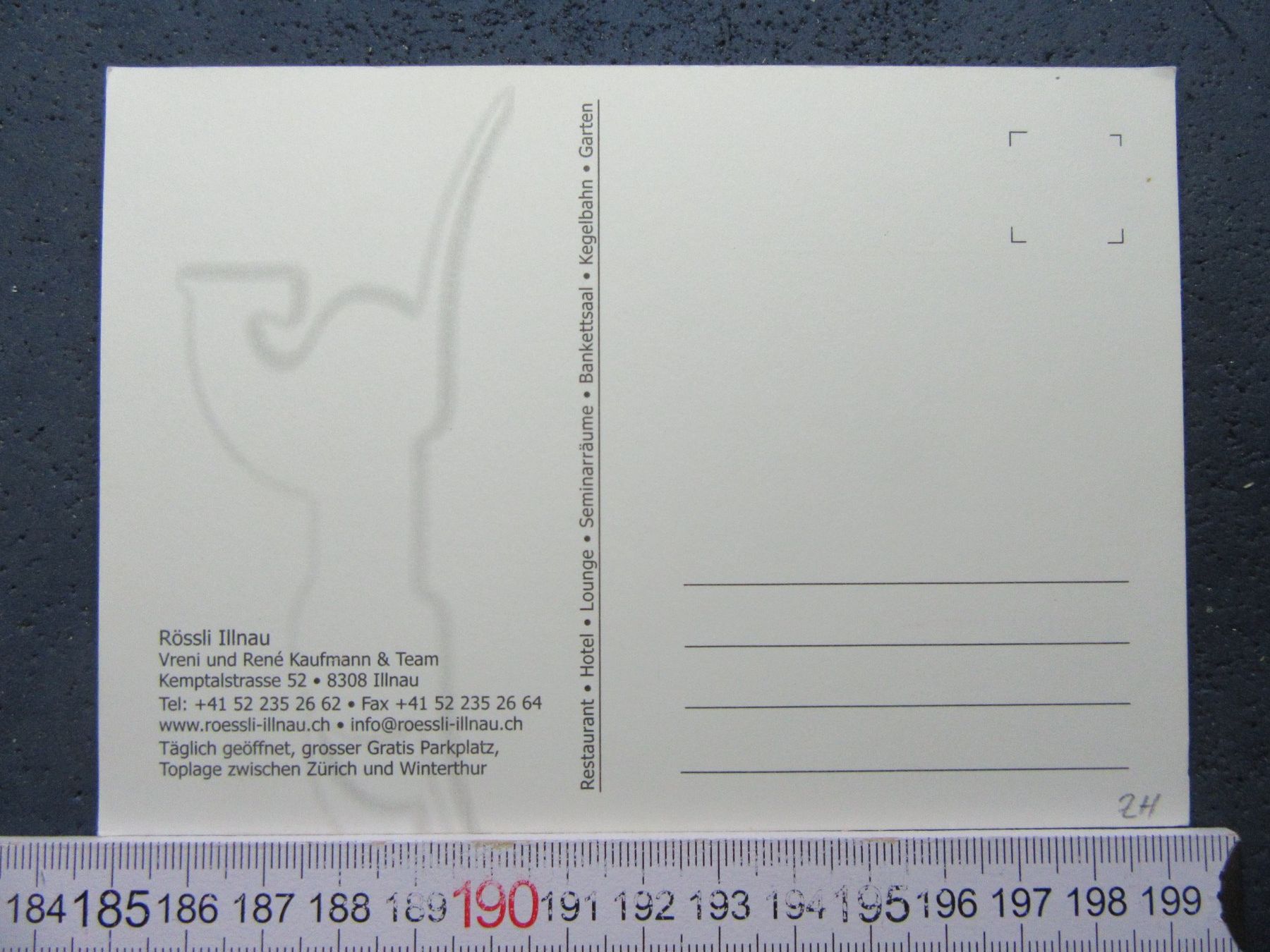 Cartoline postali: ILLNAU ZH AK RÖSSLI RESTAURANT – Usato da Ettingen venduto da Hausi4711 2