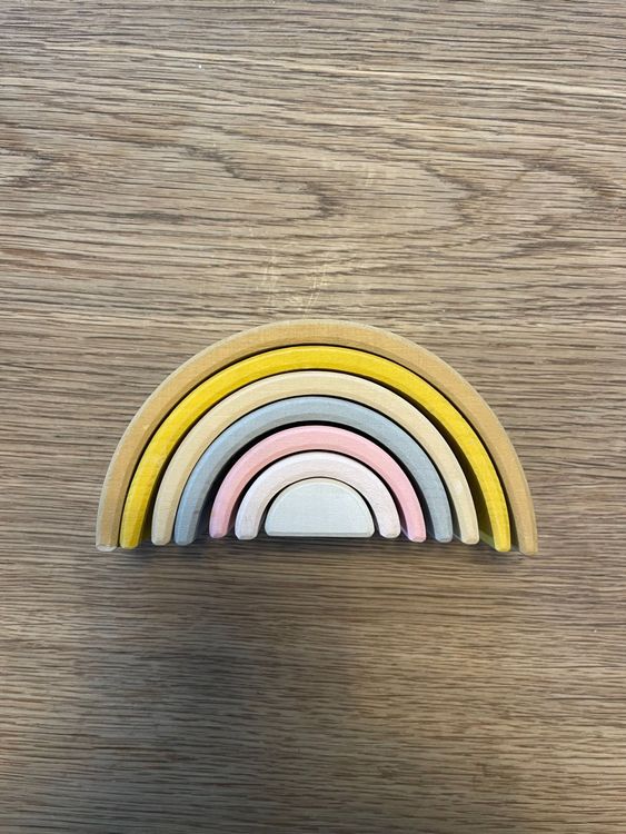 Holz Regenbogen Klangturm - Montessori Spielzeug Mit Murmelbahn