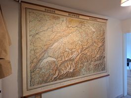 Grande carte Suisse d'ecole 1956