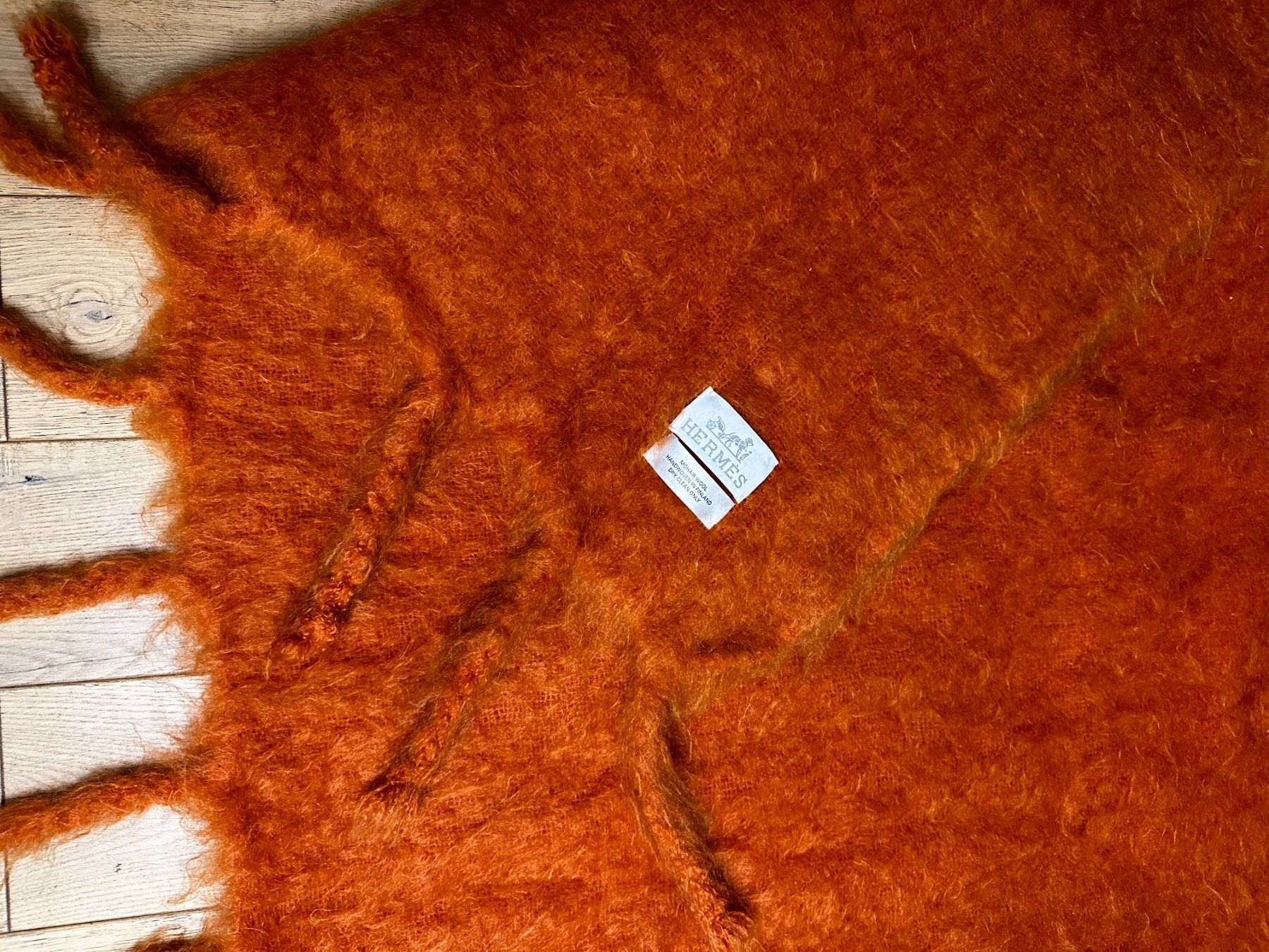 Hermès Coperte: Hermès Mohair Wool Orange - Hand Knitted - Large Throw Blank – Nuovo (secondo la descrizione) da Lugano venduto da LudovicoSwiss 4