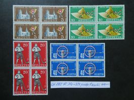 CH 1955 Nr. 320-323 postfrische Viererblöcke