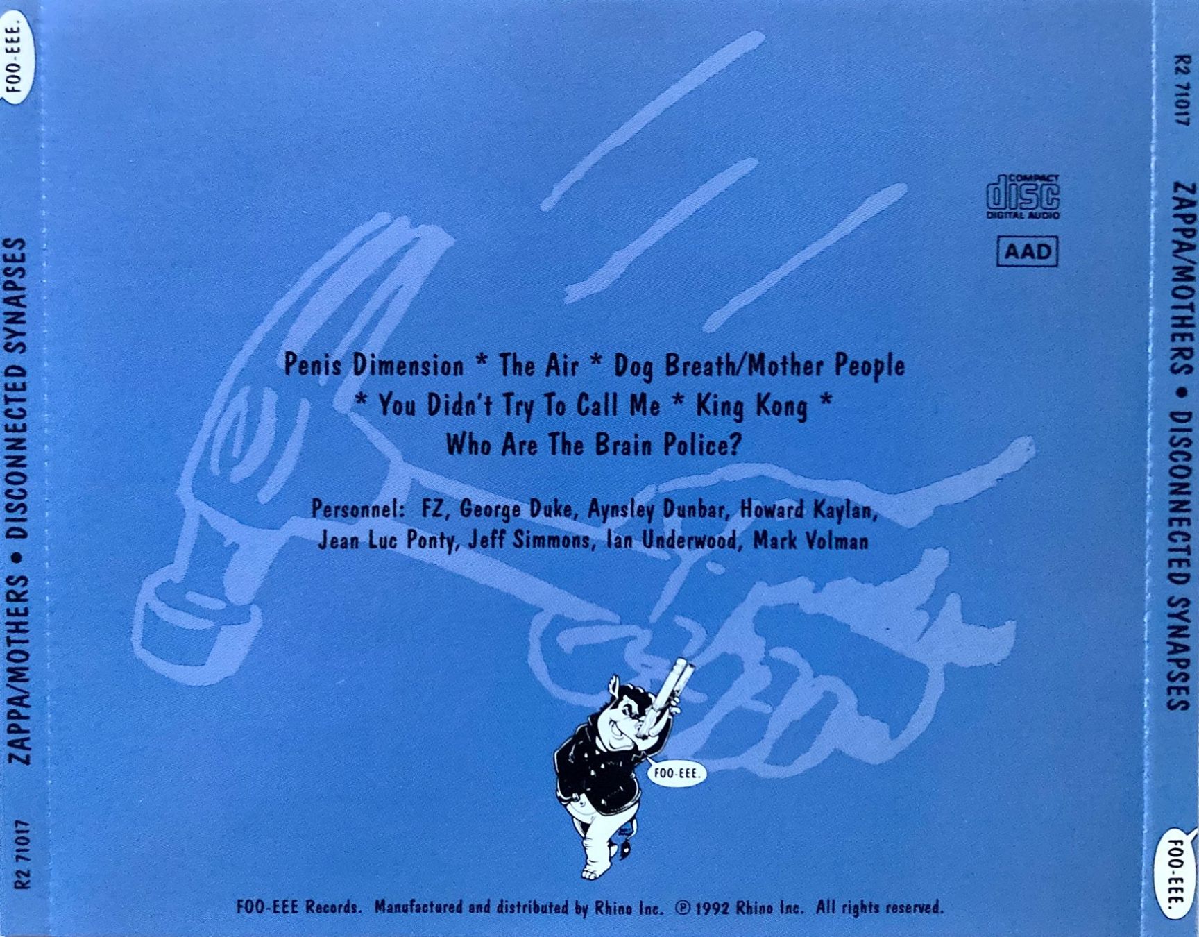 CDs: FRANK ZAPPA - DISCONNECTED SYNAPSES – D'occasion à Bottens par hotter-than-hell 1
