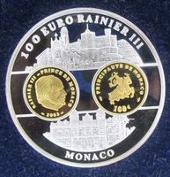 Monaco 100 Euro Rainier III 2007 - Cu/Ni - 52 Gr 50mm - PP