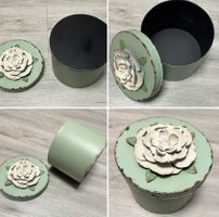 Vintage Dose mit Rose - Blechdose Shabby Chic Stil