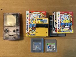 Gameboy purple clear + 3 games Pokemon und dr mario 