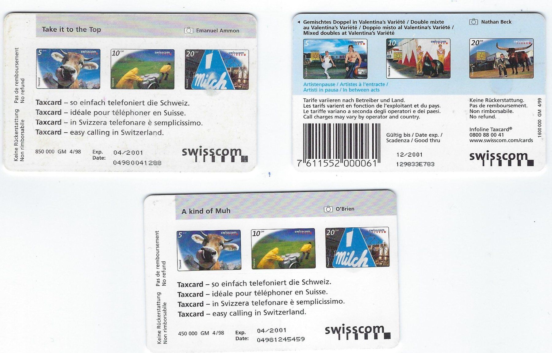 Schede telefoniche: Taxcard Swisscom 3 Stück – Usato da Einigen venduto da Seeland2ndHand 1