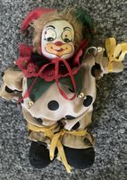 Vintage Harlekin-Puppe mit Porzellangesicht, Sammlerstück