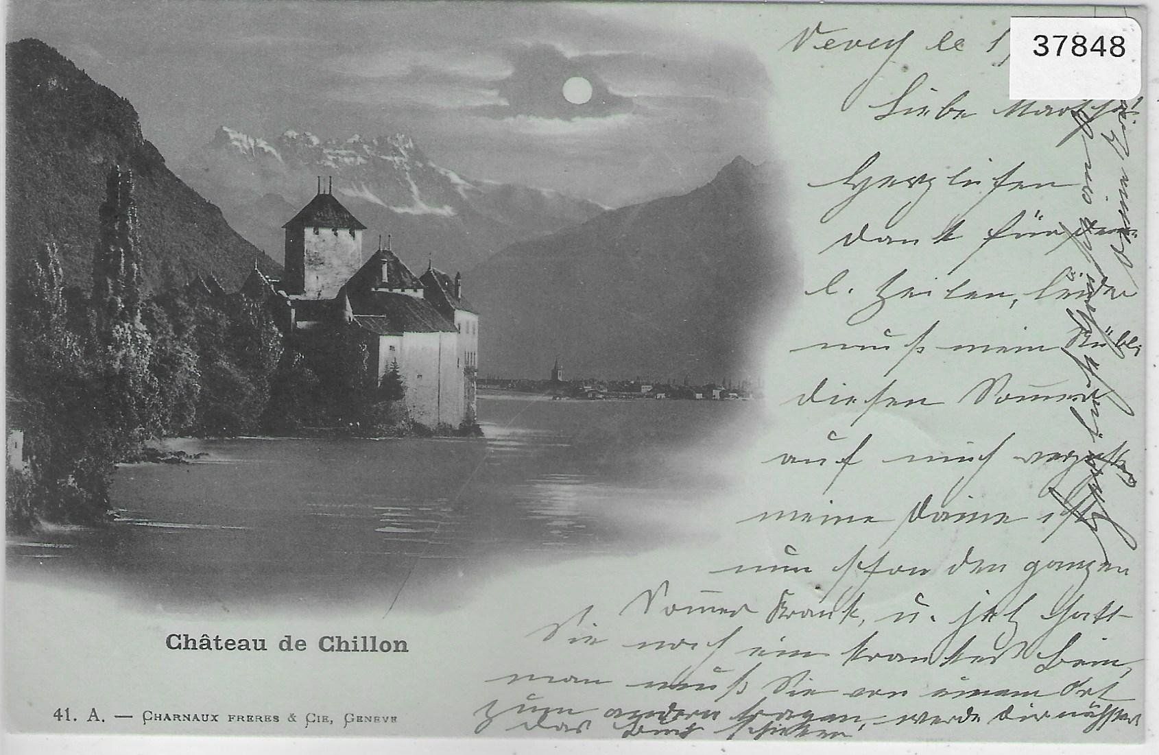 Cartoline postali: Chateau de Chillon - Mondschein-Karte 1899 – Usato da Ettingen venduto da Kartenplanet