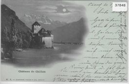 Chateau de Chillon - Mondschein-Karte 1899