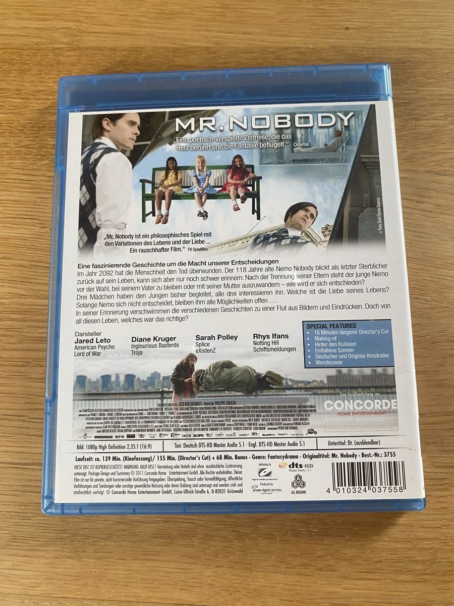 Tutti i DVDs: Mr. Nobody / Bluray / Jared Leto – Usato da Herzogenbuchsee venduto da Christen3 1