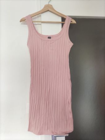 Robe rose pastel côtelée Shein taille L (40/42)