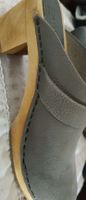 Clogs Sanita Holzschuhe grau Leder, Grösse 37