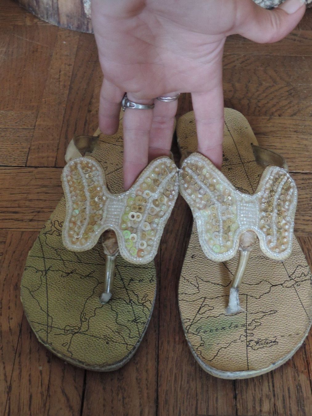 Damenschuhe: sandales Modiva perles nacrées – Gebraucht aus Genève von Axelle333 3