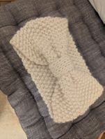Winter Knitted Wool Headband - Cream
