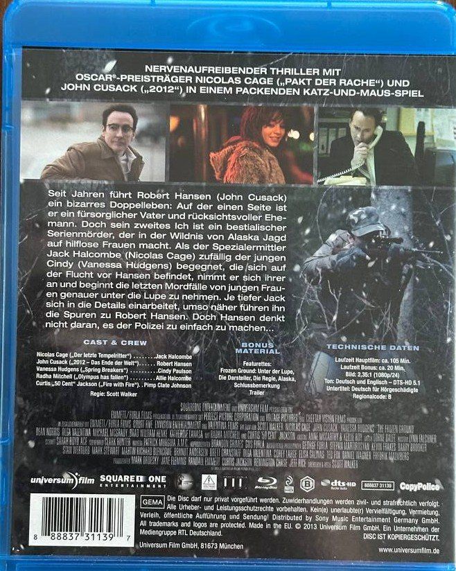Tutti i DVDs: Frozen Ground Blu-ray: Spannender Thriller mit Cage! – Usato da Beringen venduto da Mantafisch1 1
