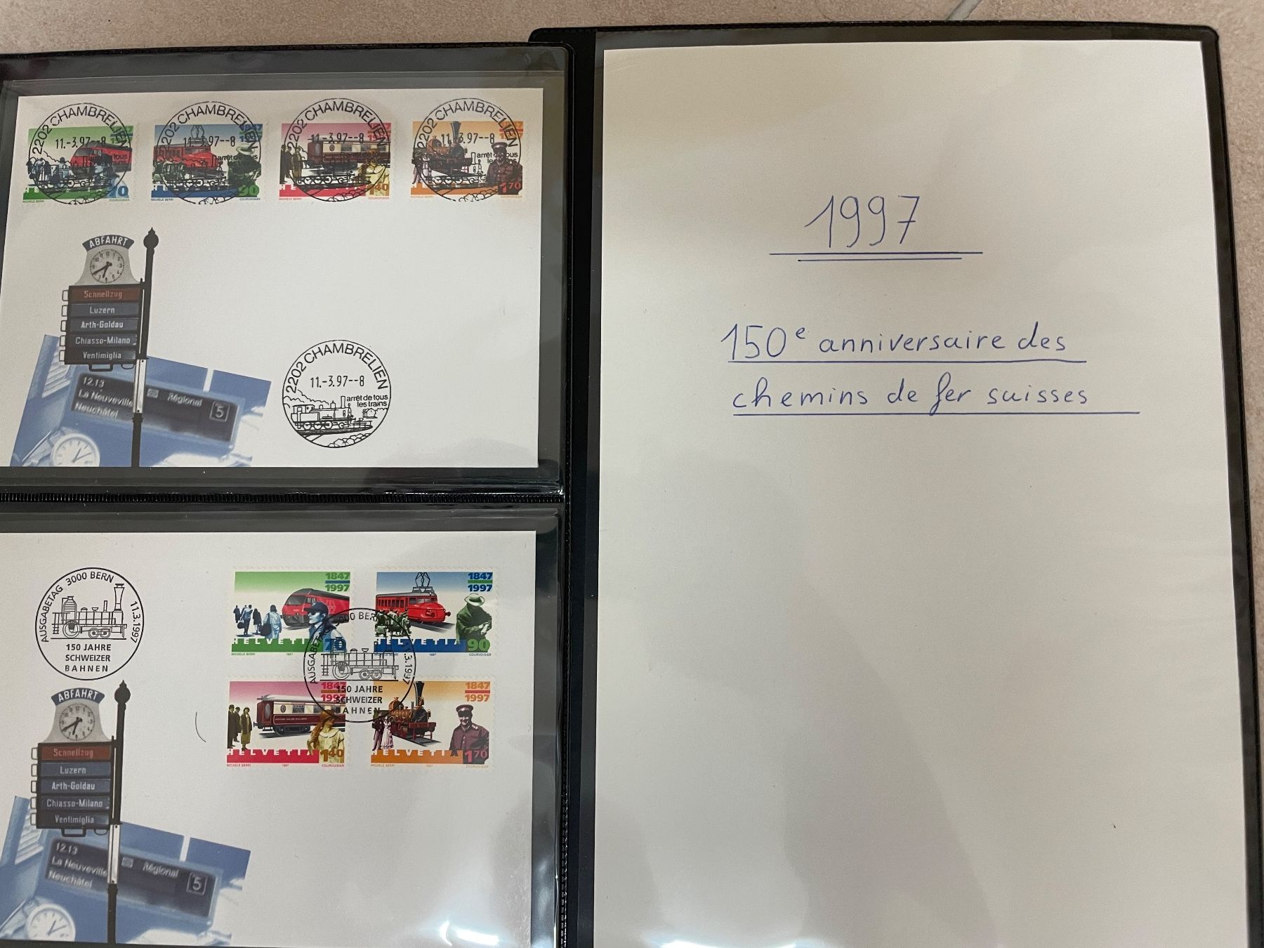 Tutti i francobolli: 150ème anniv. ch. de fer – Usato da Sonceboz-Sombeval venduto da Comment2