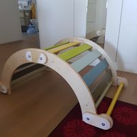 Kletterbogen Holz bunt für Kinder sehr guter Zustand, Wippe 