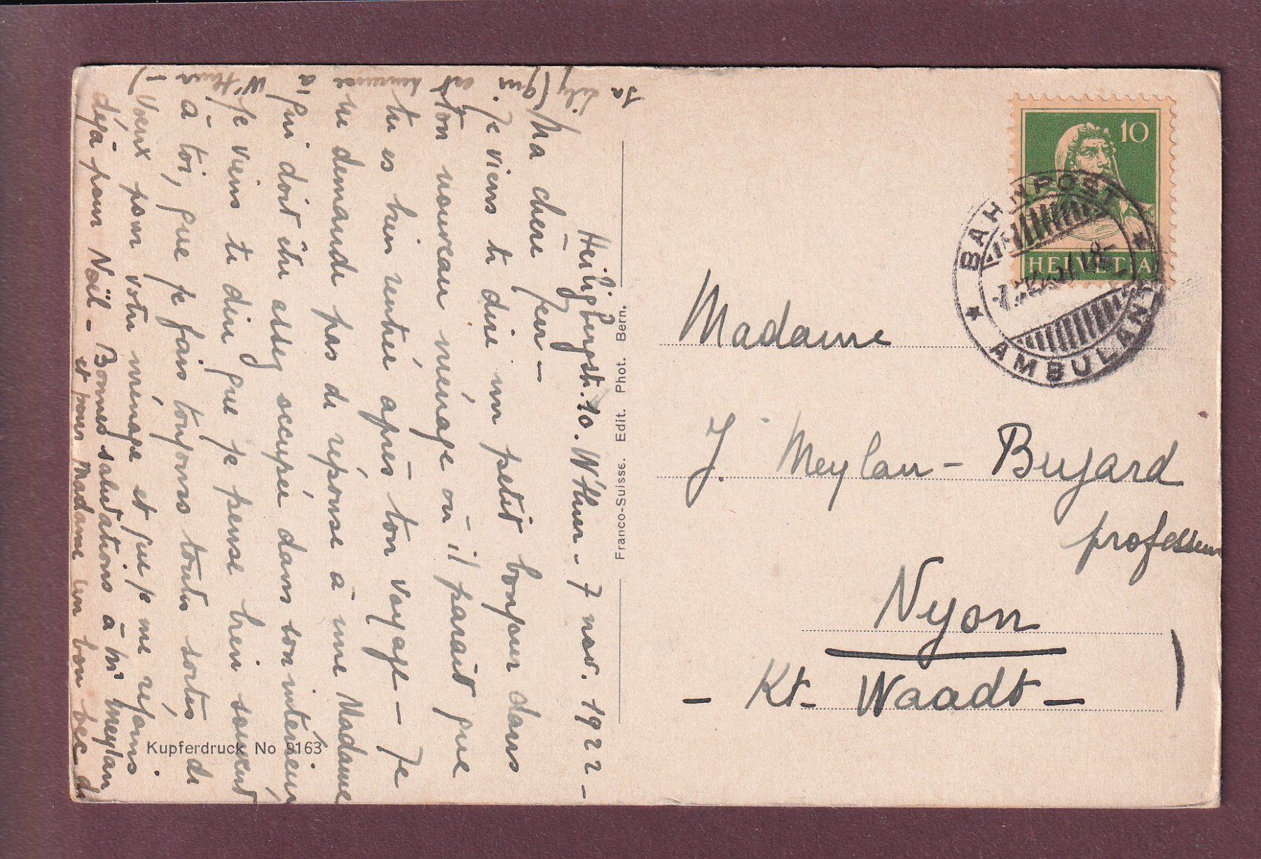 Cartes postales: WINTERTHUR - Krematorium - 1922 – D'occasion à Pully par nicecards 1