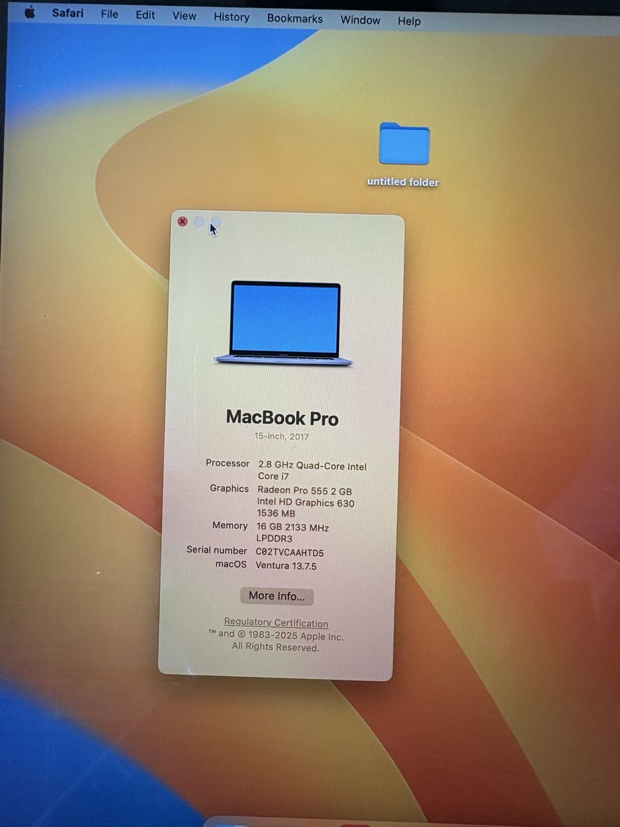 Apple Notebooks: Macbook Pro, 15inch, 16GB 2017 – Gebraucht aus Jona von Dearr 1