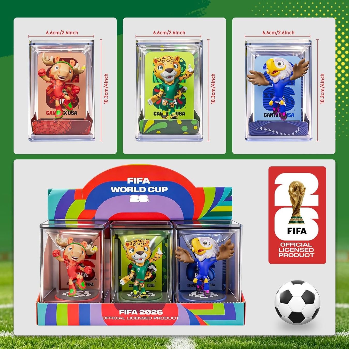 Statuette: FIFA World Cup 2026 Maskottchen Figuren 3er Set – Nuovo e nell'imballaggio originale da Suhr venduto da SchnapperCH 1