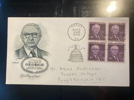 USA 1960 illustrie. Ersttagsbrief 4er-Block 4c W.F. Geoge