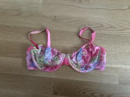GORGEOUS Multicoloured Pink Floral Lace Bra, Size 80C