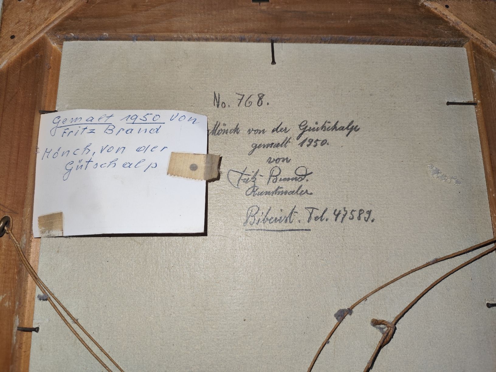 Dipinti: Fritz Brand "Mönch von der Gütschalp" 1950 – Usato da Derendingen venduto da ral_xcc8 2