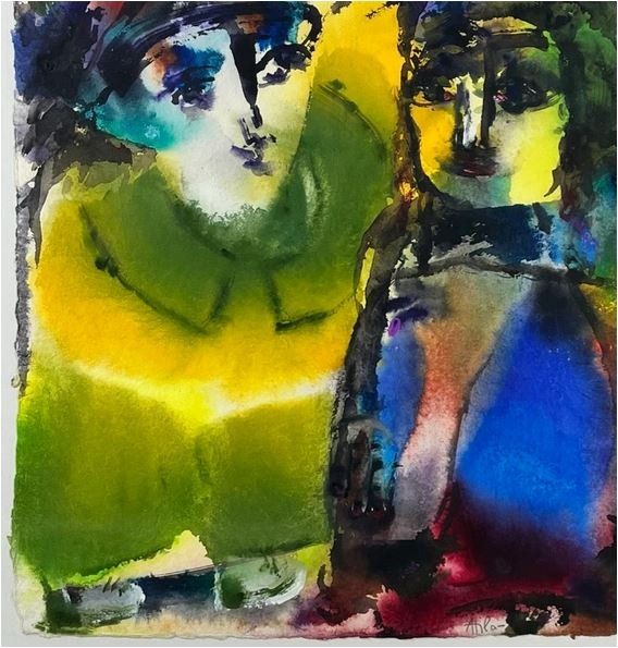 Gemälde: Atila (1931-1987)Grosse Abstrakte Aquarelle – Gebraucht aus Bruettisellen von Collector_Store 7