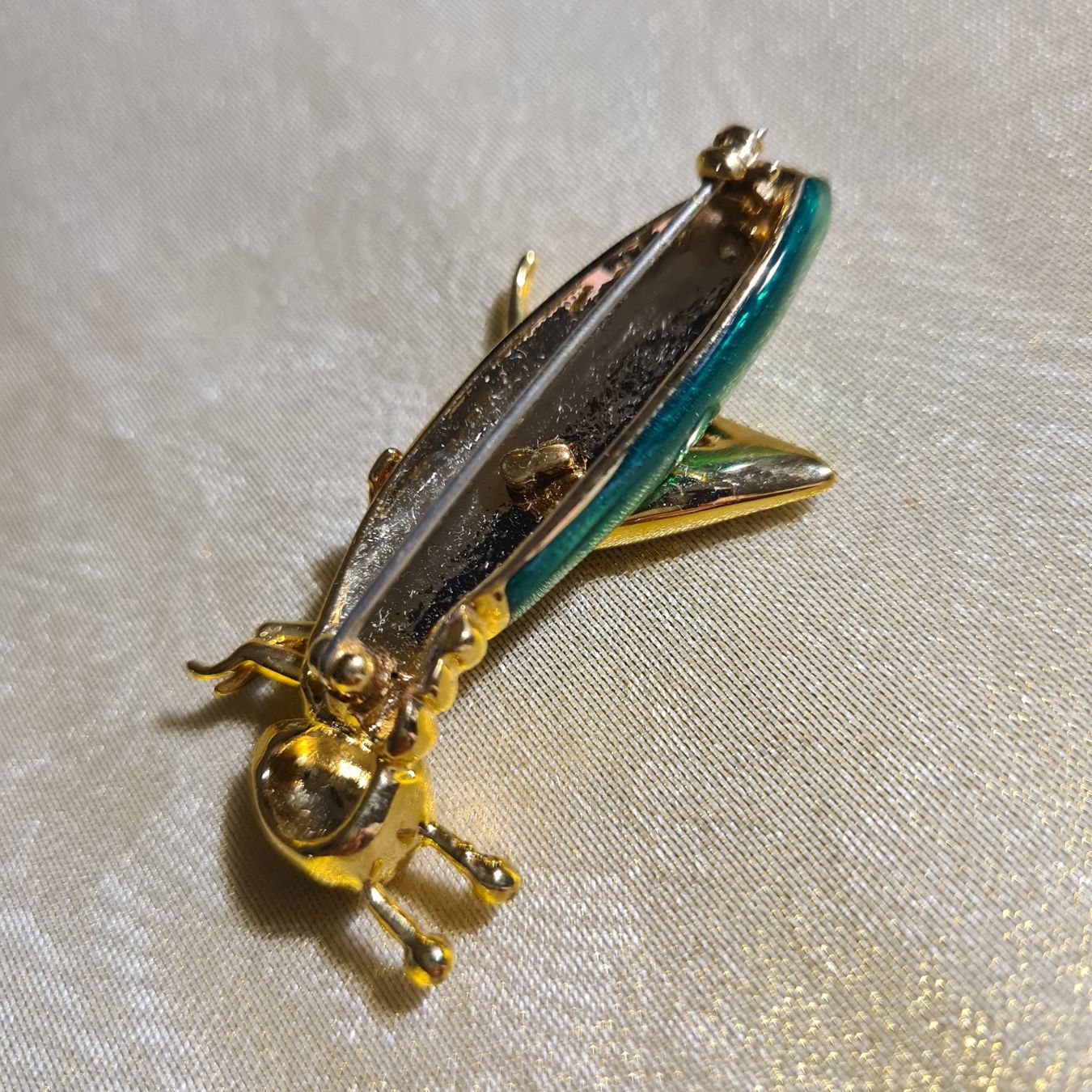 Broschen & Nadeln: Bezaubernde Cabochon Brosche- herrlicher Grashüpfer m. Email – Neu (gemäss Beschreibung) aus Basel von ivoli 3
