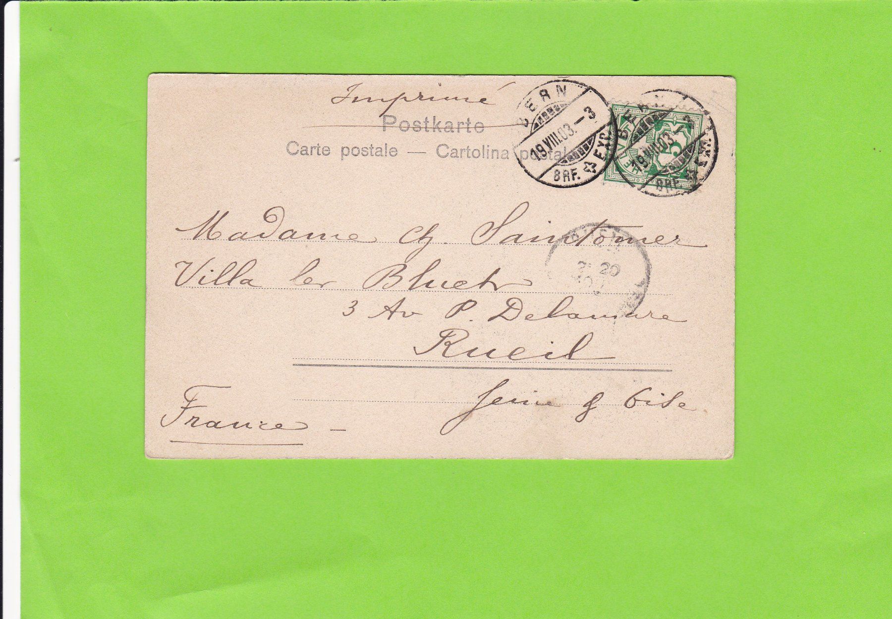 Cartoline postali: Bern-Kornhausbrücke – Usato da St. Peterzell venduto da neckertal 1