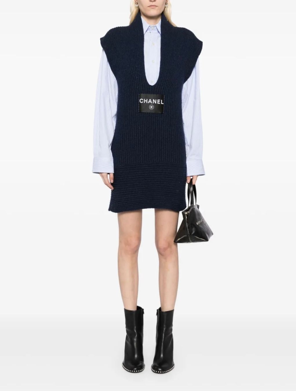 Chanel Vestiti: Chanel 2008 Strickkleid mit Logo, Gr.38 – Usato da Zürich venduto da NNK28