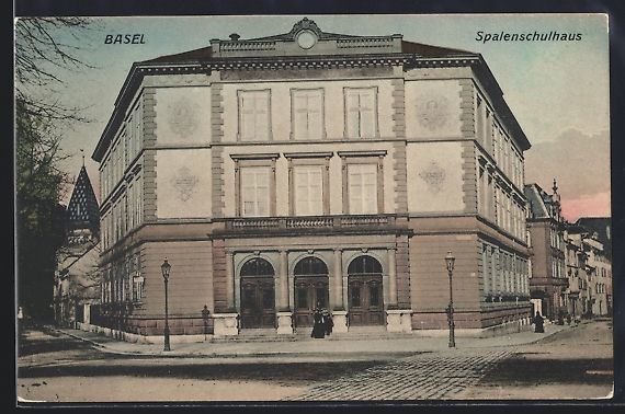 Ansichtskarten: Basel, Spalenschulhaus, Eckfassade mit E – Gebraucht aus Berlin von bartko-reher
