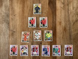 12 Panini extra Sticker /1Gold/ 2Silber/3Bronze/6Regular