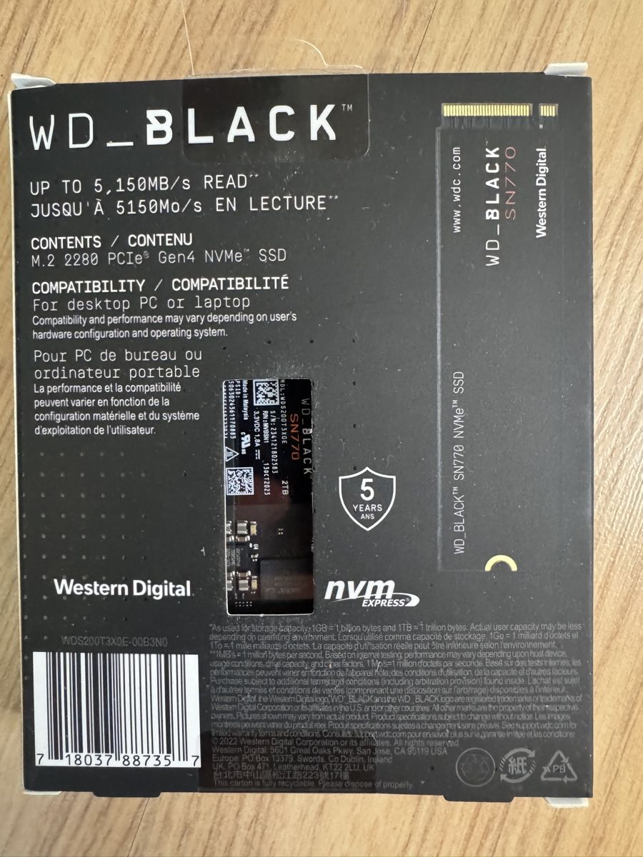 Western Digital Disques durs: WD BLACK SN770 2TB – Neuf (Voir description) à Hinwil par nic_mvf7 1