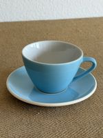 Kaffeetasse Porzellan RÖSSLER blau hellblau Vintage