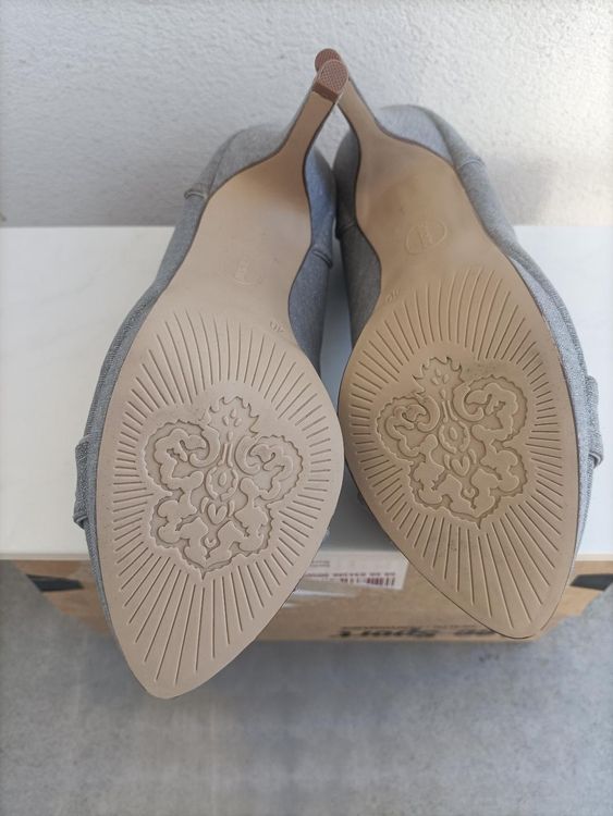 Escarpins LA SOURCE En Tissu Gris Chiné - Taille 41 - Très Bon état