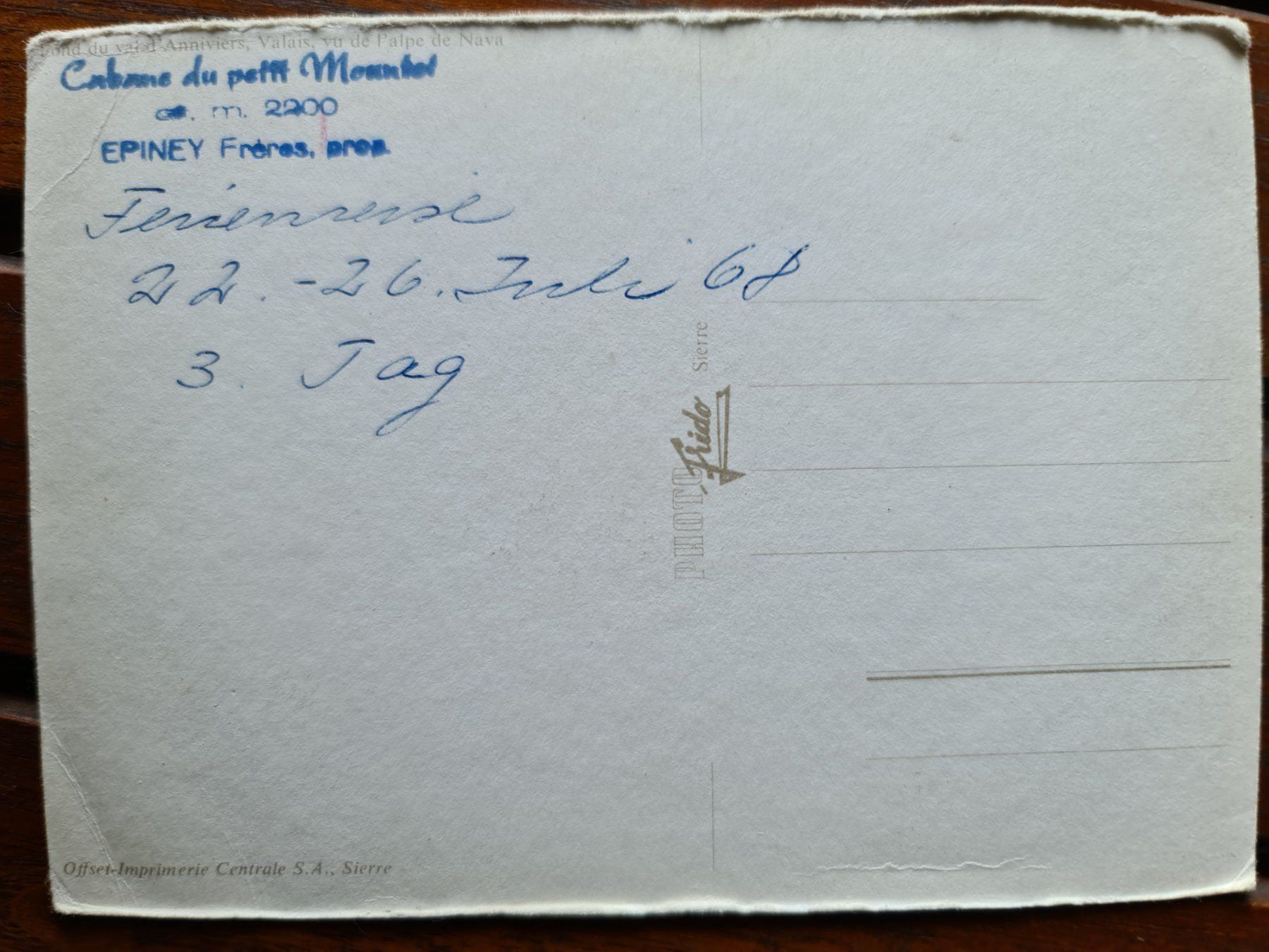 Cartoline postali: Ansichtskarte Cabanedu petit Mountet – Usato da Dintikon venduto da Vexi 1