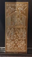 Goldene Weihnachts-Sticker Krippenszene / Neupreis Fr. 2.90