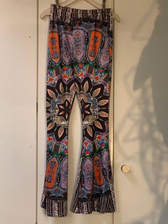 Damen Schlaghose bunt Ethno Muster L