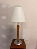 Vintage Tischlampe im Art Deco Stil mit weissem Lampenschirm