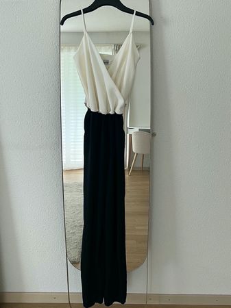 Edler Jumpsuit schwarz weiss, locker fallend, NEU, Gr. 34