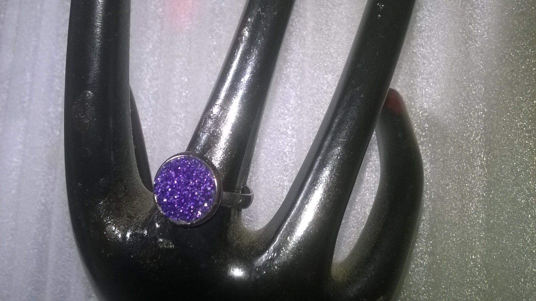 Ringe: RING EDELSTHAL MIT GLITZER,,,LELA FARBE – Neu (gemäss Beschreibung) aus Basel von bijoutrie_4 1