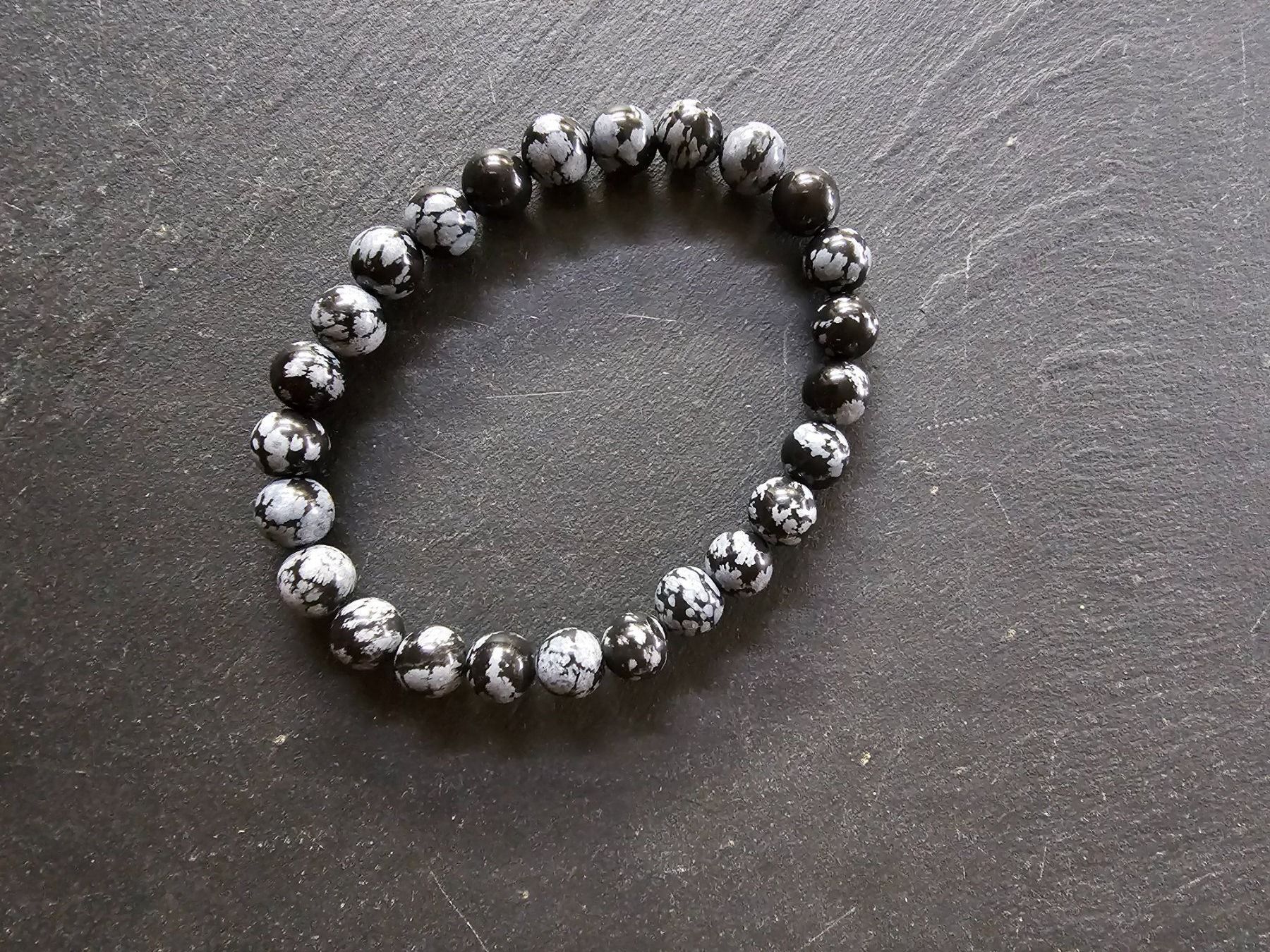 Bracciali & Braccialetti: Armband aus Schneeflockenobsidian – Nuovo (secondo la descrizione) da Aarberg venduto da Fischkeller