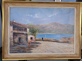 Grosses Gemälde vom Lago di Lugano / Tessin, signiert